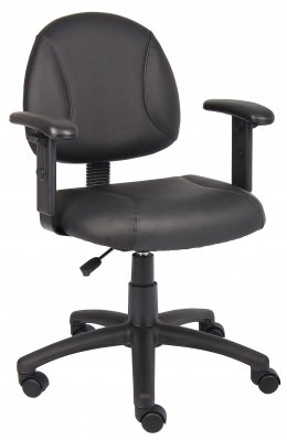 Leather Office Chair with Arms - LeatherPlus Series