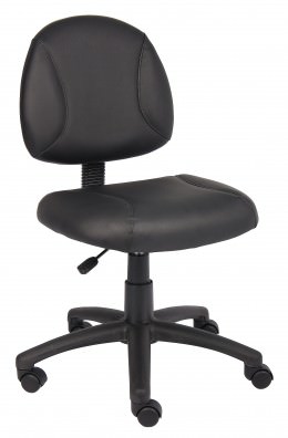Leather Office Chair without Arms - LeatherPlus