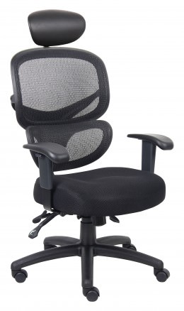 Ergonomic Mesh Back Chair with Headrest - 