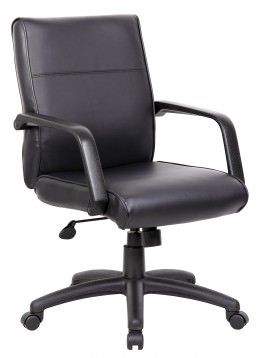Leather Mid Back Office Chair - LeatherPlus