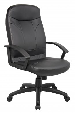 High Back Leather Office Chair - LeatherPlus