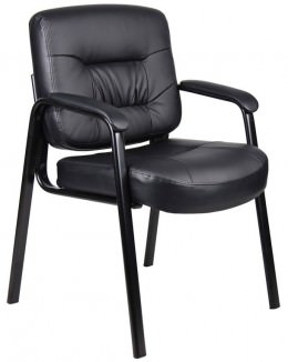 Black Guest Chair with 4 Legs - 