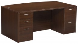 Bow Front Desk with Drawers - Napa Series