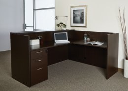 L Shaped Reception Desk with Drawers - Napa Series