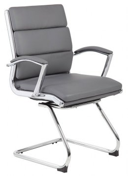 Vinyl Cushioned Accent Chair with Chrome Base