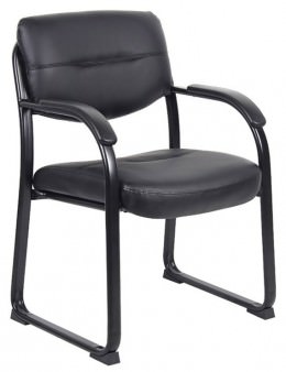 Black Leather Waiting Room Chair