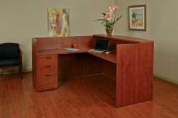 L Shaped Reception Desk with Drawers - Napa Series