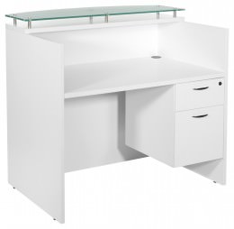Small Reception Desk with Drawers - Napa Series