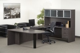 U Shaped Peninsula Desk with Hutch - Napa