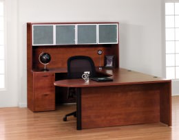 U Shaped Peninsula Desk with Hutch - Napa
