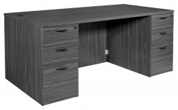 Double Pedestal Desk with Stepped Modesty Panel - Napa Series