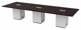Rectangular Cube Base Conference Table with Power - Tuxedo
