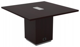 Square Conference Table with Power - Tuxedo