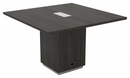 Square Conference Table with Power - Tuxedo