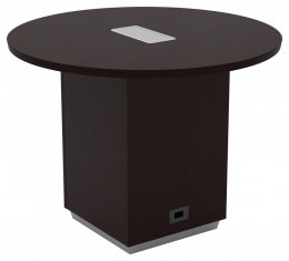 Round Conference Table with Power - Tuxedo