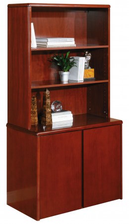 Storage Cabinet with Open Bookcase Hutch - Sonoma