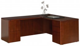 L Shaped Desk with Drawers - Sonoma Series
