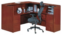L Shaped Reception Desk with Drawers - Sonoma