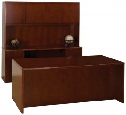Bow Front Desk and Credenza Set - Sonoma Series