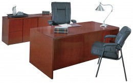 Rectangular Desk and Storage Credenza Set - Sonoma
