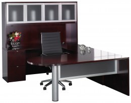 U Shaped Peninsula Desk with Hutch - Kenwood