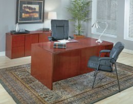 Rectangular Desk and Storage Credenza Set - Sonoma Series
