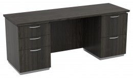 Credenza Desk with Drawers - Tuxedo