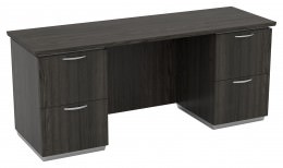 Credenza Desk with Drawers - Tuxedo Series