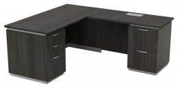 L Shaped Desk with Drawers and Power
