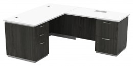 L Shaped Desk with Drawers and Power - Tuxedo