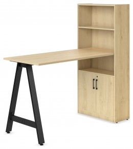 Standing Height Desk and Bookcase Combo - Elements