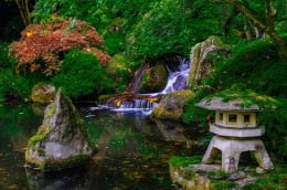 Japanese Garden - Office Wall Art - Lakes Rivers Waterfalls Series