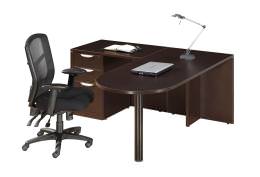 Home Office Peninsula Desk with Drawers - PL Laminate
