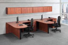 Peninsula Desk for Two with Wall Unit - PL Laminate Series
