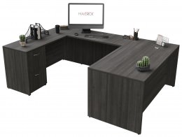 U Shaped Desk with Drawers - Maverick Series