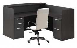 L Shaped Reception Desk with Drawers - Potenza Series