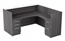 L Shaped Reception Desk with Drawers - Potenza Series