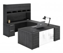 U Shaped Desk with Hutch - Potenza