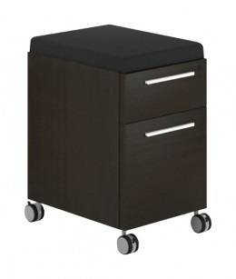 Mobile Pedestal Drawers with Black Fabric Cushion - Potenza