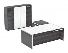 Executive L Shaped Desk with Storage - Potenza Series