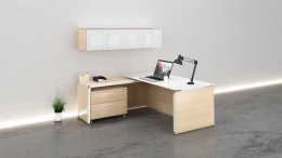 L Shaped Desk with Storage - Potenza Series