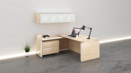 L Shaped Desk with Storage - Potenza Series