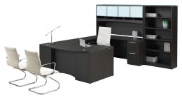 Bow Front U Shaped Desk with Storage - Potenza