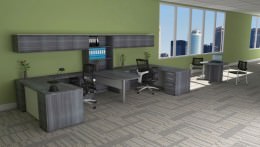 2 Person Workstation Desk with Storage