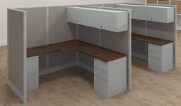 6x6 Tall Corner Cubicle Stations - EXP Panel System Series