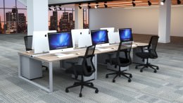 6 Person Workstation with Privacy Panels - Veloce