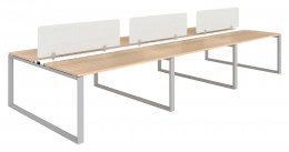6 Person Workstation with Privacy Panels