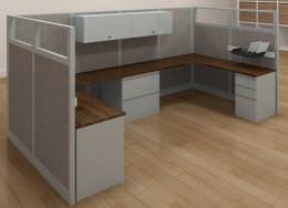 6x12 Double Shared Cubicle Workstation - EXP Panel System Series