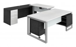 U Shaped Height Adjustable Desk - Veloce Series