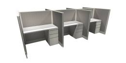 Call Center Telemarketing Cubicles with Drawers - EXP Panel System